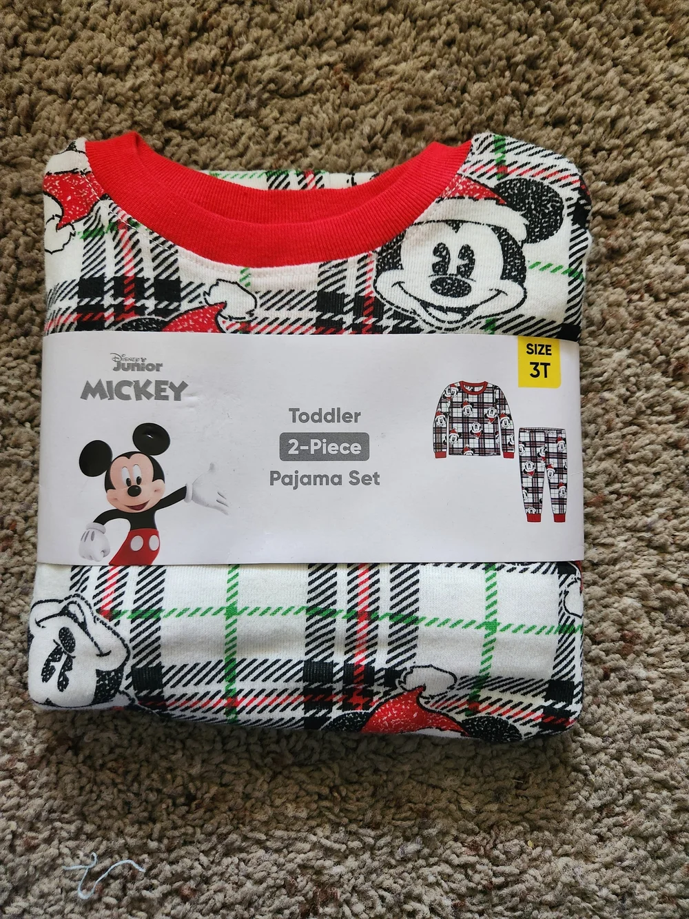 TDisney Toddler Mickey Plaid Pajama Set - For Toddlers Size 3T